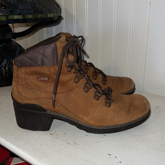 Merrell ladies Chateau Oak Heeled lace up select dry waterproof boots size 9 - Picture 2 of 9